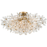 Adley Semi Flush Ceiling Light - Aged Brass / Clear