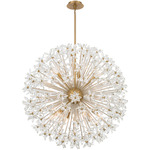 Adley Chandelier - Aged Brass / Clear