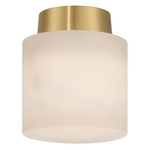 Acme Semi Flush Ceiling Light - Aged Brass / White