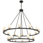 Aragon Double Tier Chandelier - Matte Black / Alabaster