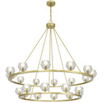 Aragon Double Tier Chandelier - Soft Brass / Crystal