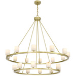 Aragon Double Tier Chandelier - Soft Brass / Alabaster