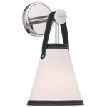 Callahan Wall Sconce - Polished Nickel / Black / White
