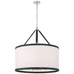 Callahan Drum Pendant - Polished Nickel / Black / White