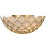 Darby Semi Flush Ceiling Light - Soft Gold / White