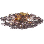 Esme Semi Flush Ceiling Light - Aged Brass / Smoke