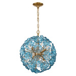 Esme Chandelier - Aged Brass / Blue