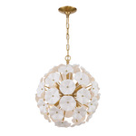Esme Chandelier - Aged Brass / White