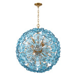 Esme Chandelier - Aged Brass / Blue