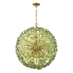 Esme Chandelier - Aged Brass / Green