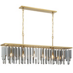 Gemma Linear Chandelier - Modern Gold / Silver