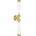 Jarvis Double Wall Sconce - Aged Brass / Clear