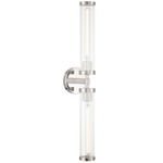 Jarvis Double Wall Sconce - Polished Nickel / Clear