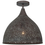 Jasmine Semi Flush Ceiling Light - Forged Bronze