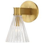 Lotus Cone Wall Sconce - Luxe Gold / Clear