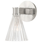 Lotus Cone Wall Sconce - Polished Nickel / Clear