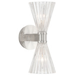 Lotus Cone Wall Sconce - Polished Nickel / Clear