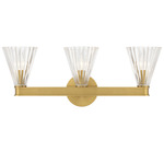 Lotus Cone Bathroom Vanity Light - Luxe Gold / Clear