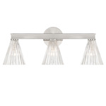 Lotus Cone Bathroom Vanity Light - Polished Nickel / Clear