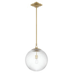 Orly Pendant - Aged Brass / Clear