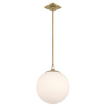 Orly Pendant - Aged Brass / White