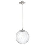 Orly Pendant - Polished Nickel / Clear