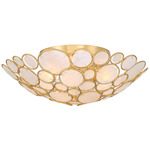 Palla Semi Flush Ceiling Light - Antique Gold / Capiz