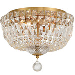 Roslyn Semi Flush Ceiling Light - Aged Brass / Clear