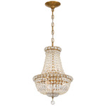 Roslyn Chandelier - Aged Brass / Crystal