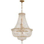 Roslyn Chandelier - Aged Brass / Crystal