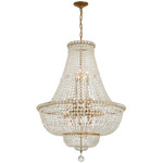 Roslyn Chandelier - Aged Brass / Crystal