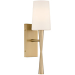 Trenton Glass Wall Sconce - Aged Brass / White