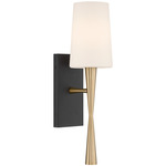 Trenton Glass Wall Sconce - Black / Brass / White