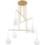 Bryony Multi-Light Chandelier - Brushed Gold / White