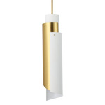 Enzio Pendant - Brushed Gold / Matte White