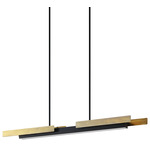 Grazia Linear Chandelier - Brushed Gold / Matte Black / White