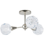 Helena Semi Flush Ceiling Light - Polished Nickel / Clear