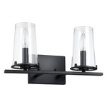 Jared Bathroom Vanity Light - Matte Black / Clear