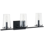 Jared Bathroom Vanity Light - Matte Black / Clear