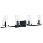 Jared Bathroom Vanity Light - Matte Black / Clear
