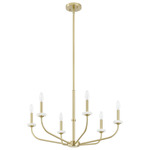 Leah Chandelier - Brushed Gold / White