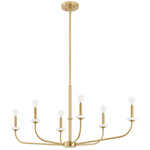Leah Chandelier - Brushed Gold / White