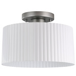 Leilani Semi Flush Ceiling Light - Brushed Nickel / Matte-White