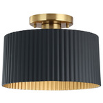 Leilani Semi Flush Ceiling Light - Brushed-Gold / Matte-Black