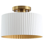Leilani Semi Flush Ceiling Light - Brushed-Gold / Matte-White