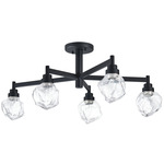 Lillyanna Semi Flush Ceiling Light - Matte Black / Clear Ice