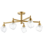 Lillyanna Semi Flush Ceiling Light - Brushed Gold / Clear Ice