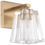 Valentin Single Wall Sconce - Champagne Gold / Clear Pressed Glass