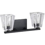 Valentin Bathroom Vanity Light - Matte Black / Clear Pressed Glass