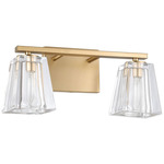 Valentin Bathroom Vanity Light - Champagne Gold / Clear Pressed Glass